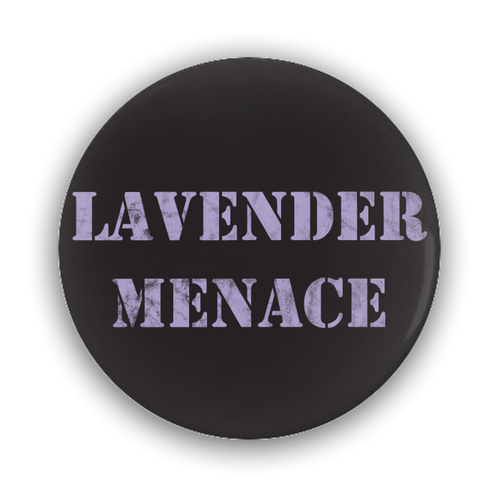 Lavender Menace Black Button