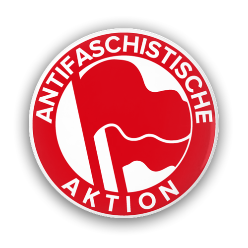 Anti-Fascist Action Button White