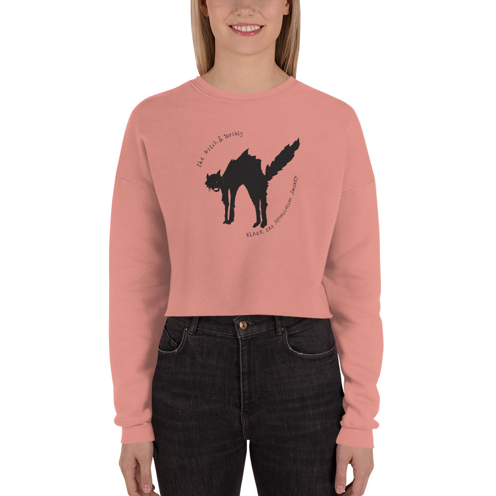 Black Cat Crop Sweatshirt