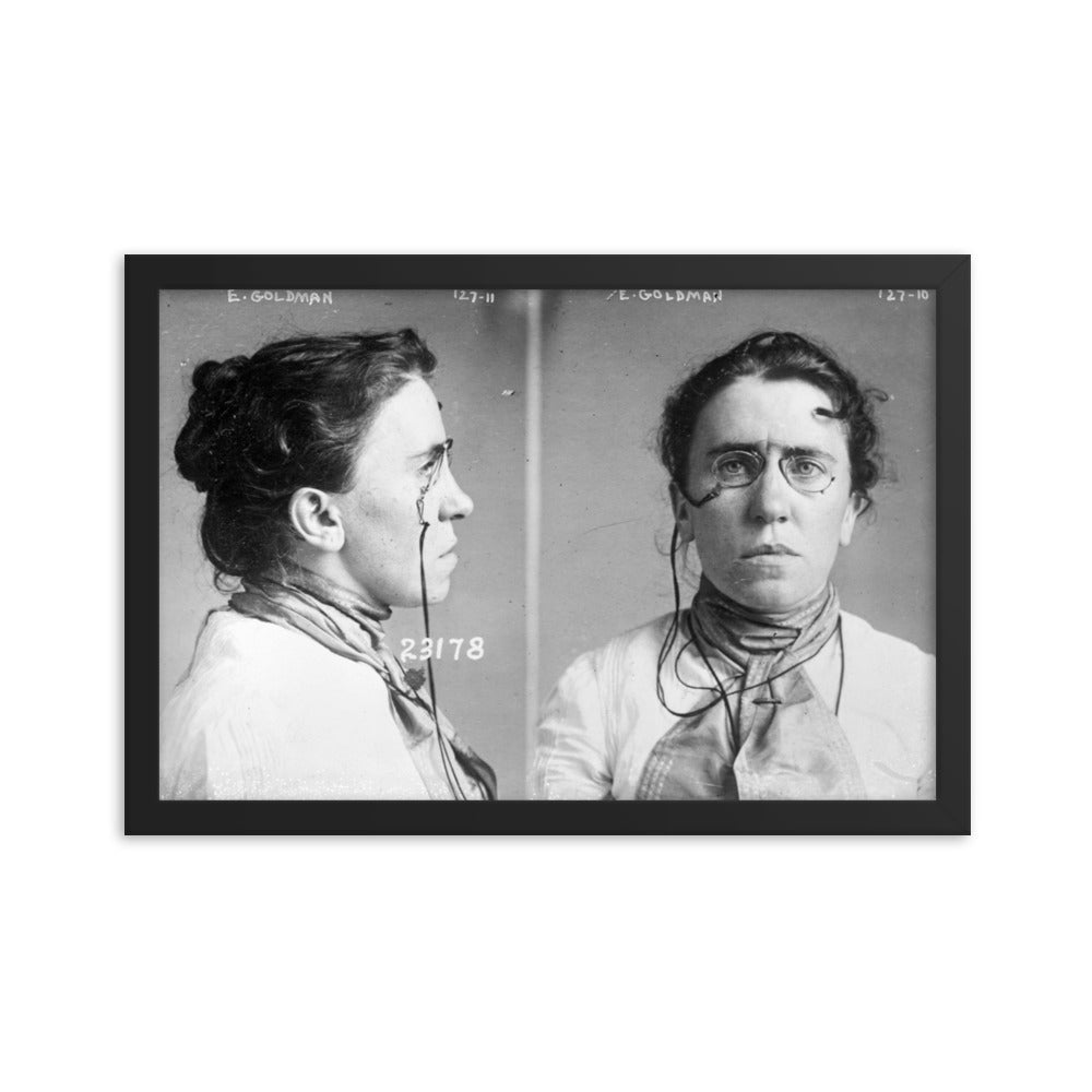 Emma Goldman Mugshot Framed Poster